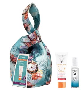 Vichy Πακέτο Προσφοράς με Capital Soleil Anti-Age 3-σε-1 SPF50 Υψηλή Προστασία κατά των Ρυτίδων, 50ml + Δώρο Mineral 89 Booster, 10ml & Συλλεκτική Τσάντα, 1τεμ, 1σετ