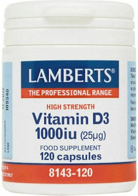 Lamberts Vitamin D3 1000iu 25μg, 120 Κάψουλες