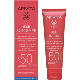 Apivita Bee Sun Safe Αντηλιακή Κρέμα Προσώπου Κατά των Πανάδων και των Ρυτίδων με Χρώμα Golden SPF50, 50ml