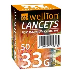 Wellion Lancets 33G 0.20mm Σύγχρονοι Σκαρφιστήρες Μέτρησης Σακχάρου, 50 τμχ