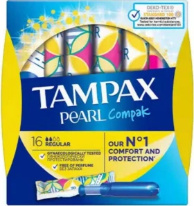 Tampax Compak Pearl Regular Ταμπόν, 16 Τεμάχια