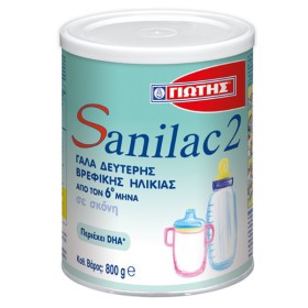 Γιώτης Sanilac 2 Γάλα 2ης Bρεφικής Hλικίας από 6 έως 12 Mηνών, 800gr