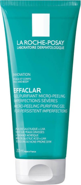 La Roche Posay Effaclar Μicro Peeling Purifying Αφρώδες Gel Καθαρισμού Προσώπου Για Λιπαρό Δέρμα 200ml