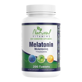 Natural Vitamins Melatonin Συμπλήρωμα Διατροφής με Μελατονίνη, 200tabs