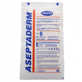 Aseptaderm Χειρουργικά Γάντια Λάτεξ Χωρίς Πούδρα σε Λευκό Χρώμα 2τμ...