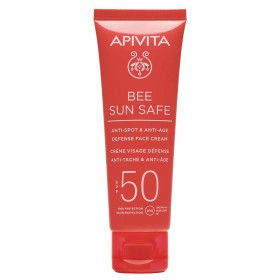 Apivita Bee Sun Safe SPF50 Αντηλιακή Κρέμα Προσώπου Κατά Των Πανάδων και Των Ρυτίδων Βελούδινης Υφής, 50ml