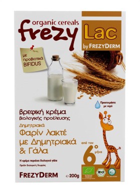 Frezylac Βιολογική Βρεφική Κρέμα Φαρίν Λακτέ με Δημητριακά και Γάλα, 200gr