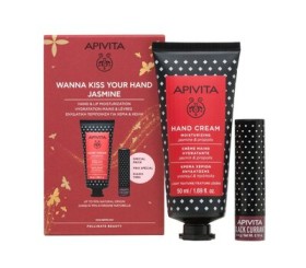 Apivita Wanna Kiss Your Hand Promo Jasmine Moisturizing Cream 50ml & LipCare Black Currant