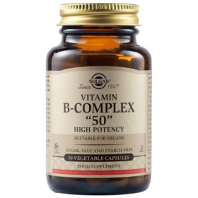 Solgar Vitamin B-Complex 50 High Potency Συμπλήρωμα Διατροφής Σύμπλεγμα Βιταμίνης Β, 50 Φυτικές Κάψουλες
