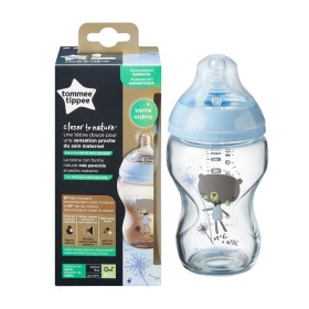 Tommee Tippee Closer To Nature Glass Boy Γυάλινο Μπιμπερό Μικρής Ροής με Σχέδιο για Αγόρι 0m+, 250ml