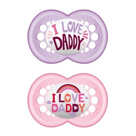 Mam Πιπίλα Ι Love Daddy Σιλικόνης 6-16 Μηνών Ροζ, 2μχ