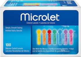 Πολύχρωμοι Σκαρφιστήρες Bayer Microlet Colored Lancets 100 Τεμάχια