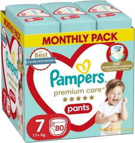 Pampers Premium Care Πάνες Βρακάκι No 7 Monthly Pack (17kg+), 80τμχ