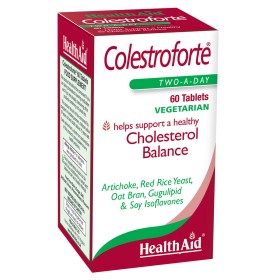 Health Aid Colestroforte Συμπλήρωμα Διατροφής με Κόκκινη Μαγιά Ρυζιού, Φυτοστερόλες, Ίνες Βρώμης & Βότανα για Διατήρηση της Χοληστερόλης σε Υγιή Επίπεδα, 60 Ταμπλέτες
