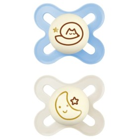 Mam Start Night Oρθοδοντική Πιπίλα Σιλικόνης 0-2m Μπεζ Γαλάζιο, 2τμχ