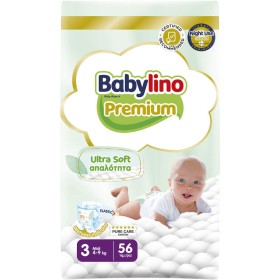 Babylino Premium Ultra Soft Νο3 Midi (4-9kg) Βρεφικές Πάνες, 56τμχ