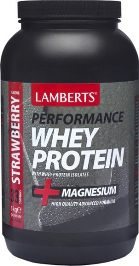 Lamberts Perfomance Whey Protein & Magnesium Φράουλα, 1000gr