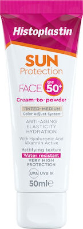 Heremco Histoplastin Sun Protection Tinted Face Cream to Powder Medium SPF50+, 50ml