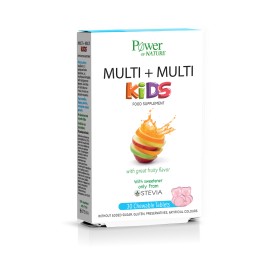 Power Health Multi+Multi Kids Παιδικές Πολυβιταμίνες Με Stevia, 30 Μασώμενες Ταμπλέτες