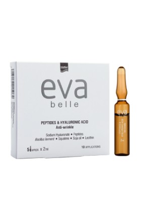 Eva Belle Αμπούλες PEPTIDES & HYALURONIC ACID για Aντιμετώπιση Λεπτών Γραμμών & Ρυτίδων, 5x2ml