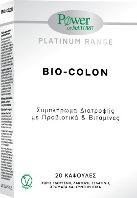 Power Of Nature Platinum Range Bio-Colon για την Διάρροια, 20 Κάψουλες