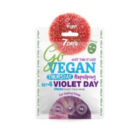 7DAYS Go Vegan Violet Day Repulping Sheet Face Mask Thursday, 25 g