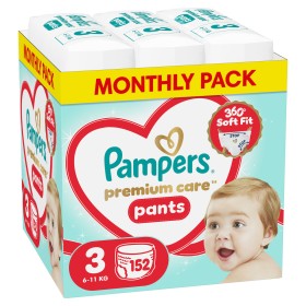 Pampers Premium Care Pants Monthly Pack No3 (6-11 kg) Πάνες-Βρακάκι...