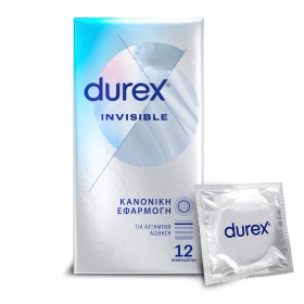Durex Invisible Προφυλακτικά Εξαιρετικά Λεπτά με Κανονική Εφαρμογή, 12 Τεμάχια