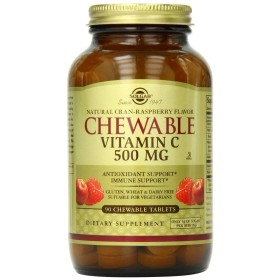 Solgar Vitamin C Rasberry Flavour 500mg Συμπλήρωμα Διατροφής Βιταμί...