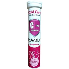 Igactive Cold Care Vitamin C Echinacea Zinc Με Γεύση Raspberry, 20 Αναβράζοντα Δισκία
