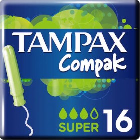 Tampax Ταμπόν Compak Super με Απλικατέρ για Αυξημένη Ροή 16τμχ