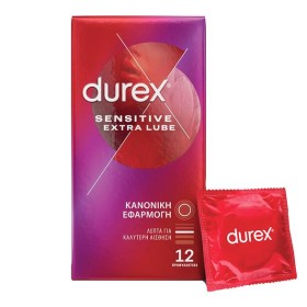 Durex Sensitive Extra Lube Προφυλακτικά με Έξτρα Λίπανση Κανονική Εφαρμογή, 12 τεμάχια