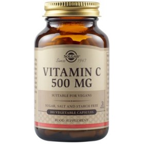 Solgar Vitamin C 500mg Συμπλήρωμα Διατροφής Βιταμίνης C, 100 Φυτικές Κάψουλες