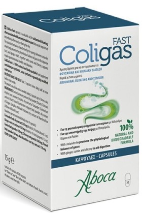 Aboca Coligas Fast Συμπλήρωμα Διατροφής για Αέρια και Φούσκωμα Εντέ...