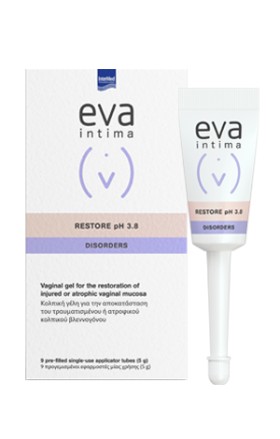 Eva Intima Restore PH 3.8 Disorders Gel Κολπική Γέλη Σε Περίπτωση Τραυματισμού ή Ατροφίας, 9x5gr