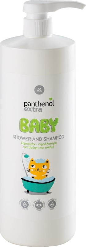 Panthenol Extra Baby Shower - Shampoo 2 σε 1 Παιδικό Σαμπουάν και Αφρόλουτρο 1lt