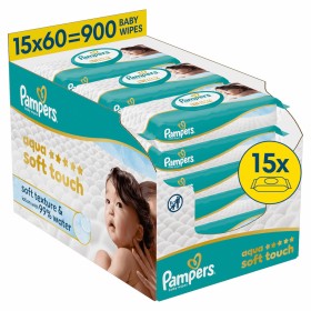 Pampers Aqua Soft Touch Μωρομάντηλα 15 x 60, 900τμχ