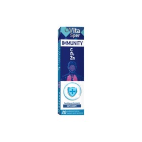 Vitasper Immunity C, D3 & Zn Πορτοκάλι, 20 Aναβράζοντα Δισκία