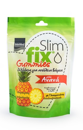Slim Fix Gummies 500mg Ζελεδάκια για την Απώλεια Βάρους με Γλυκομαννάνη με γεύση Ανανά, 42 Zελεδάκια