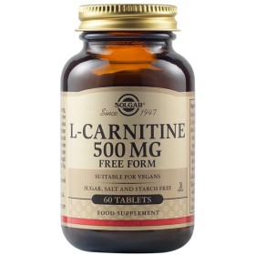 Solgar L-Carnitine 500mg Συμπλήρωμα Διατροφής L- Καρνιτίνης, 60 Ταμπλέτες