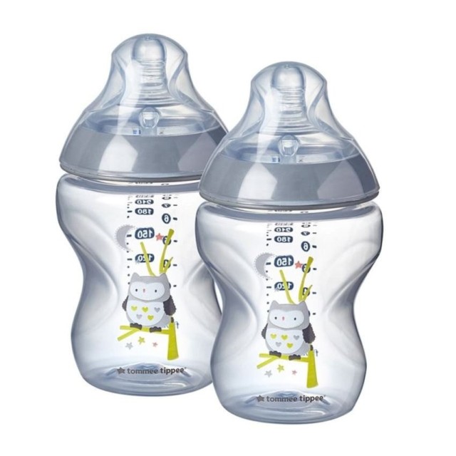 Tommee Tippee Boys Bottles Μπιμπερό Μικρής Ροής με Σχέδιο για Αγόρι 0m+, 2x260ml