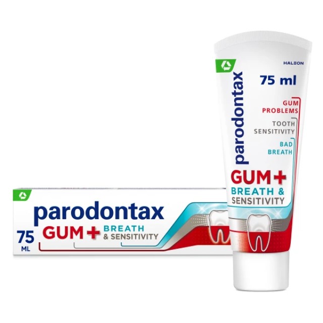 Parodontax Gum + Breath & Sensitivity Οδοντόκρεμα για Υγιή Ούλα και Δροσερή Αναπνοή, 75ml