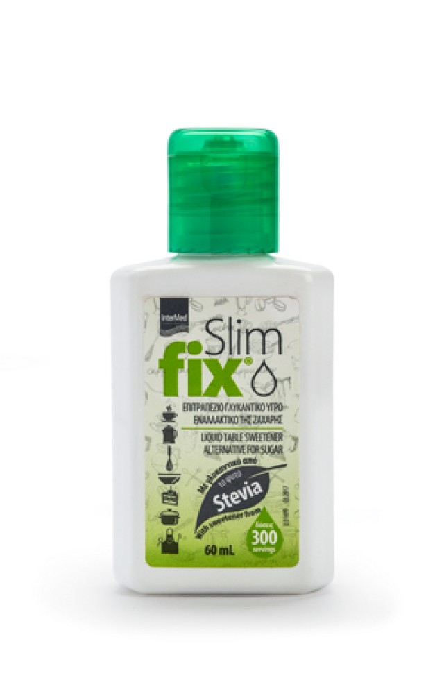 Slim Fix Yγρό Γλυκαντικό Στέβια για Αντικατάσταση της Ζάχαρης, 60ml