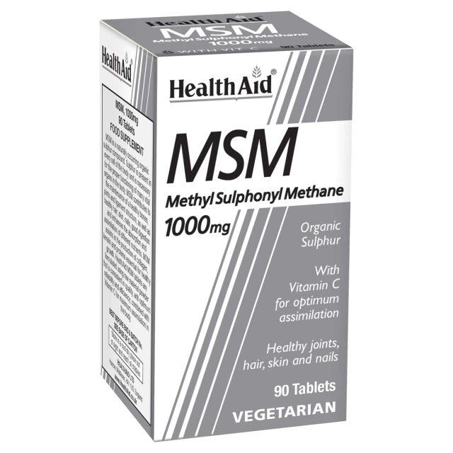 Health Aid MSM 1000mg with Vitamin C, Dietary Supplement with Organic...