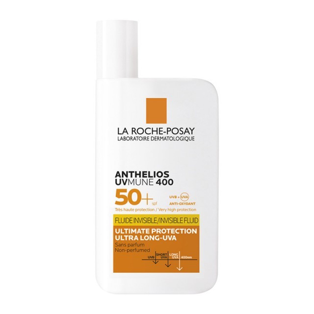 La Roche Posay Anthelios UVmune 400 SPF50+ Fluide Invisible Αντιηλιακή Κρέμα Προσώπου Χωρίς Άρωμα, 50ml