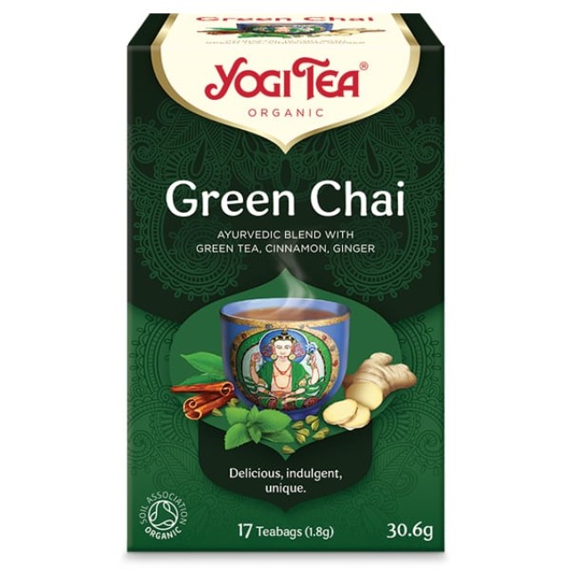 Yogi Tea Green Chai Αφέψημα με Πράσινο Τσάι και Μπαχαρικά, 17x1.8g