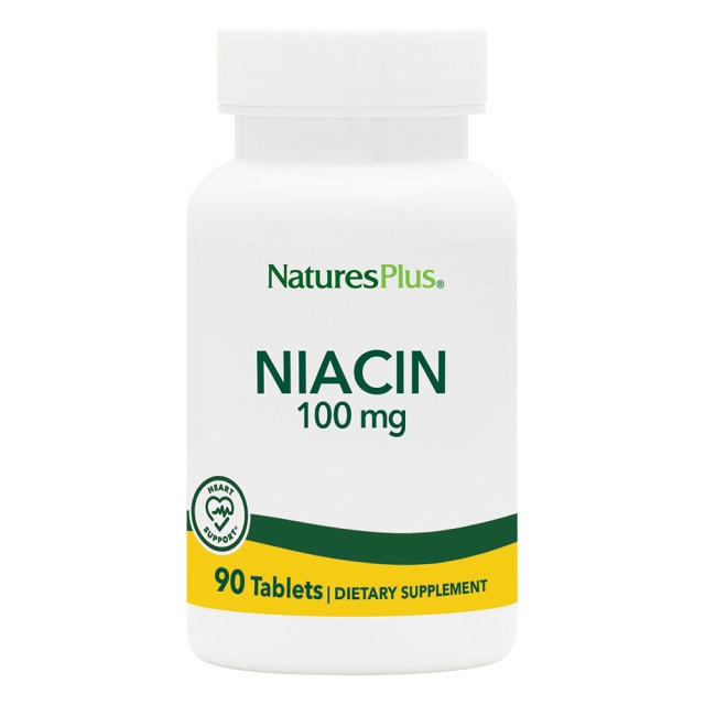 Natures Plus Niacin 100mg Nicotinic Acid(B3) Νιασίνη, 90 Ταμπλέτες