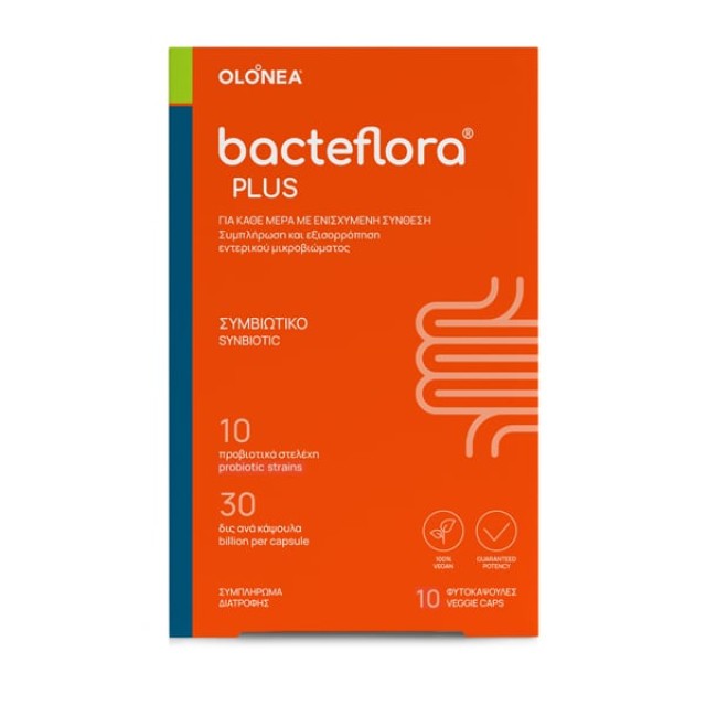 BacteFlora Plus Συνδυασμός Προβιοτικών & Πρεβιοτικών, 10 Κάψουλες