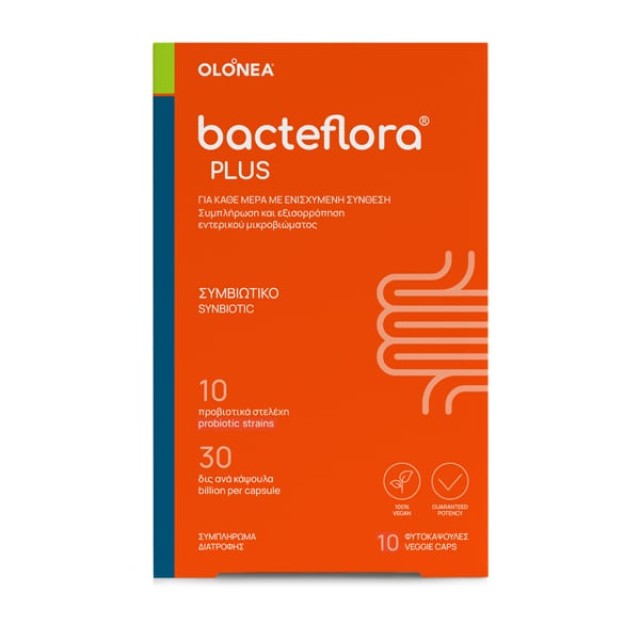 BacteFlora Plus Συνδυασμός Προβιοτικών & Πρεβιοτικών, 10 Κάψουλες