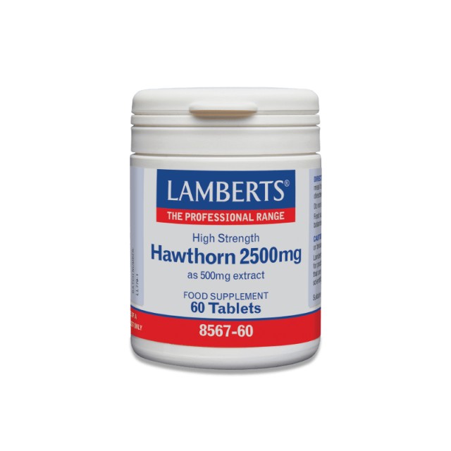Lamberts Hawthorn 2500mg Εκχύλισμα Κράταιγου με Αγγειοδιασταλτική Δράση για την Ενίσχυση της Υγείας της Καρδιάς, 60 Ταμπλέτες